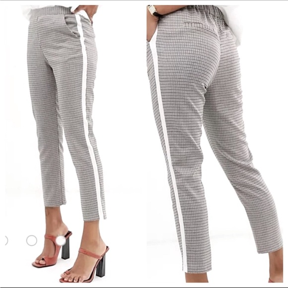 ASOS Houndstooth Tuxedo Stripe Pull on Track/ Casual Pant - Picture 1 of 15